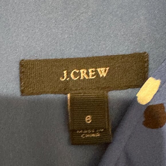 J.Crew Silk Polka Dot Fit & Flare Dress – Blue – Size 6 - Picture 4 of 6